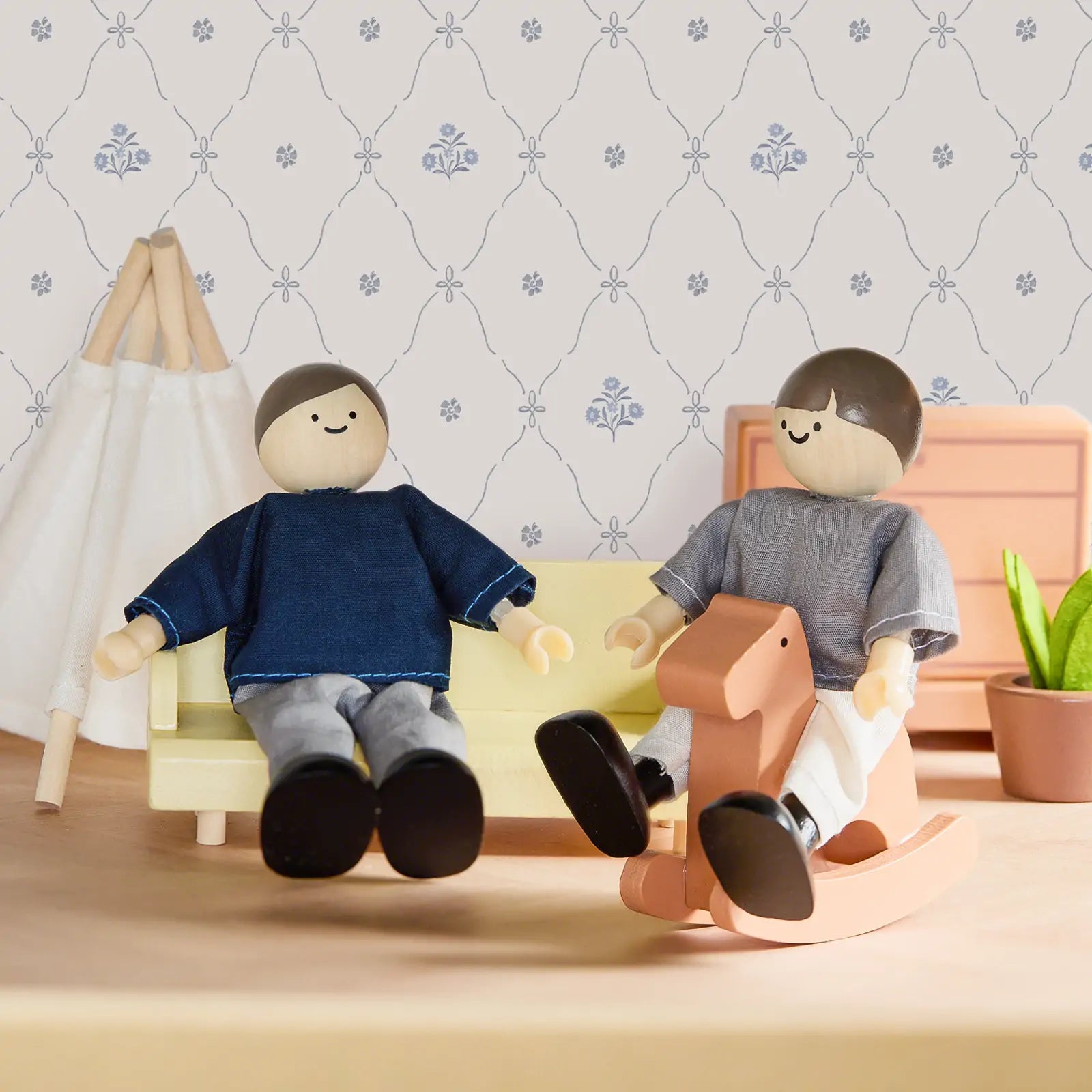 Wooden Dollhouse Dolls
