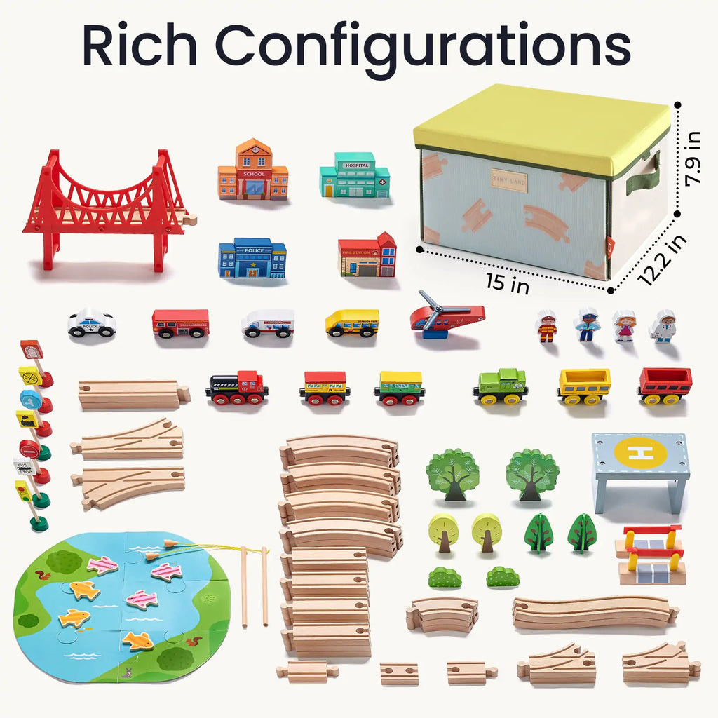 Wooden Train Storage Set