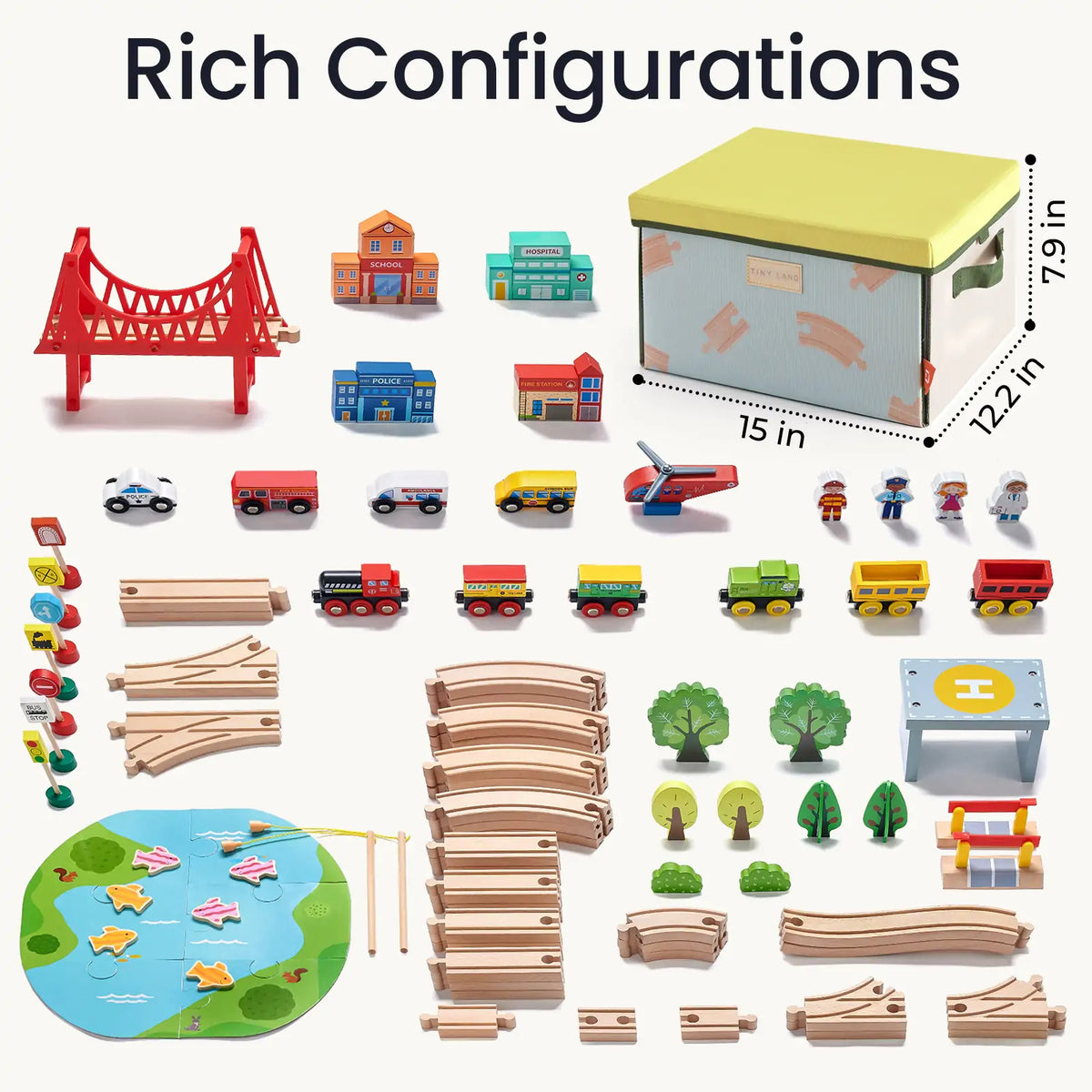 Wooden Train Storage Set